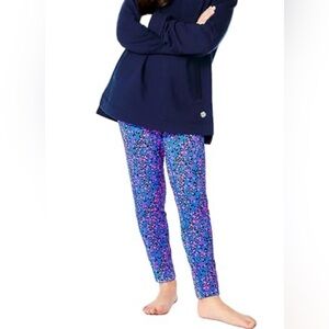 Lilly Pulitzer mini weekender legging in blue flare growl and prowl large NWT